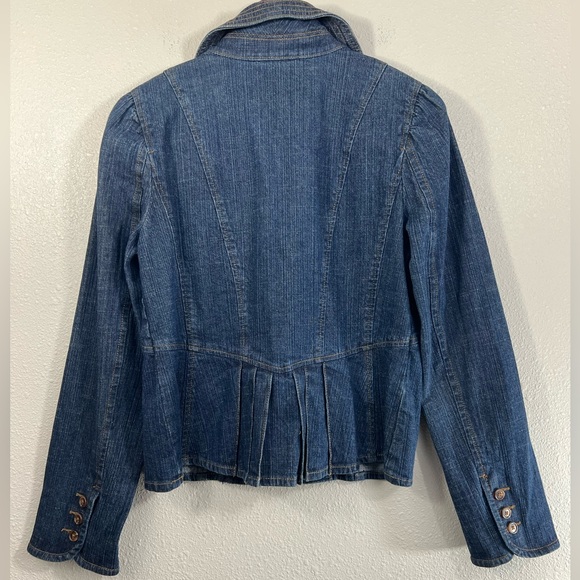Ann Taylor Loft Button Front Denim Jacket Size 8 - Picture 3 of 12